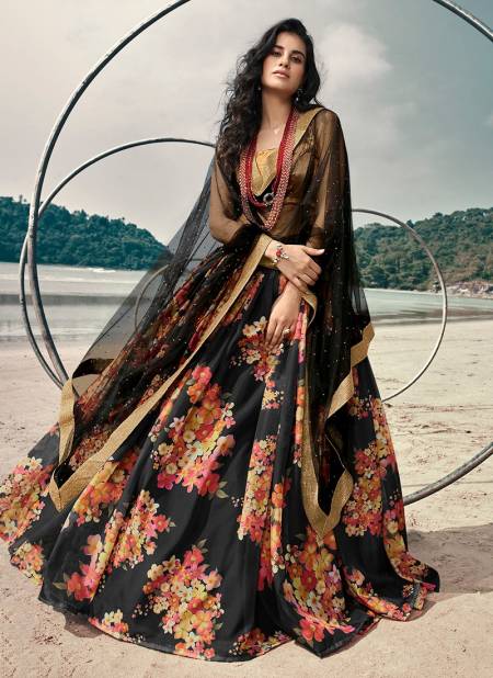 Black Colour Arya Euphoria 6 Exclusive Designer Festive Wear Organza Printed Lehenga Choli Collection 5306